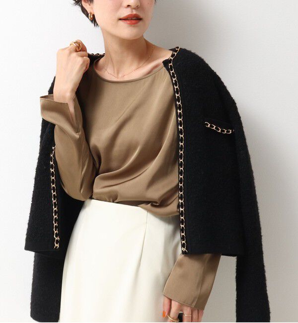 NOLLEY'S「リラックスサテン長袖Tブラウス」|シャツ・ブラウス|