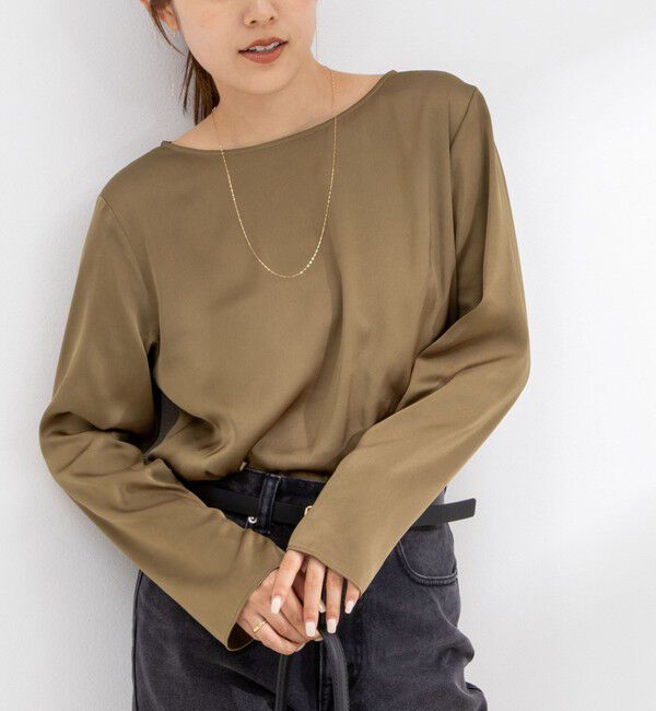 NOLLEY'S「リラックスサテン長袖Tブラウス」|シャツ・ブラウス|