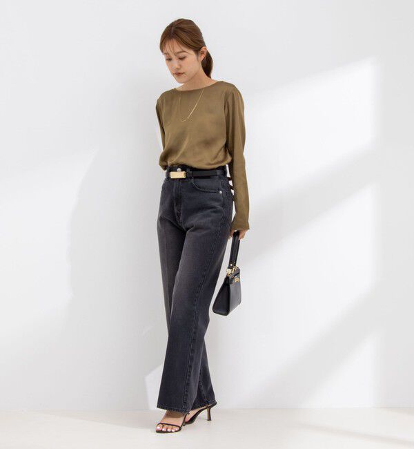 NOLLEY'S「リラックスサテン長袖Tブラウス」|シャツ・ブラウス|