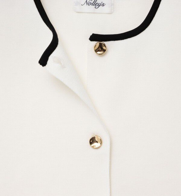 NOLLEY'S「《セットアップ対応》《手洗い可能》ミラノリブ半袖ジャケット」|ノーカラージャケット|
