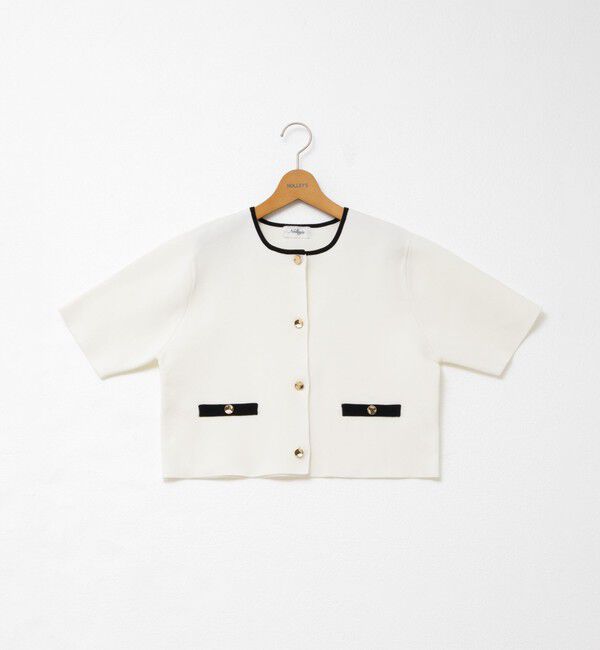 NOLLEY'S「《セットアップ対応》《手洗い可能》ミラノリブ半袖ジャケット」|ノーカラージャケット|
