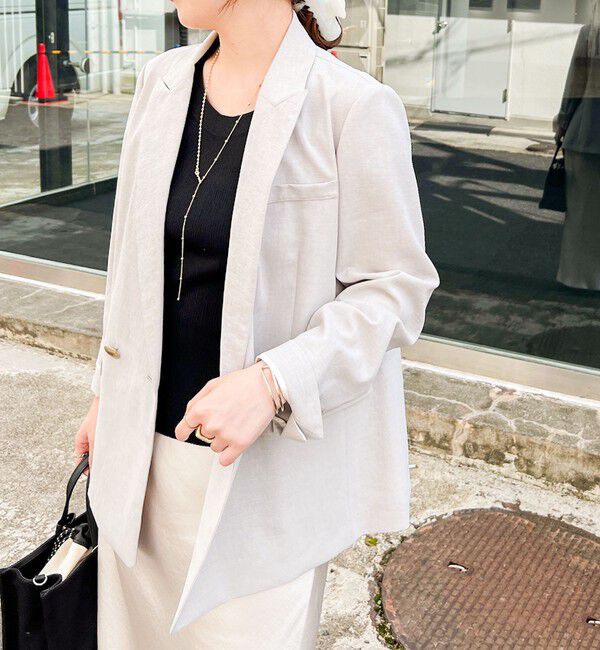 NOLLEY'S sophi「《セットアップ対応》ウォッシャブルライトドライシャンブレージャケット」|テーラードジャケット|ライトグレー