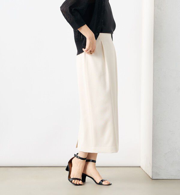NOLLEY'S「《セットアップ対応》ウォッシャブル麻調タックタイトミディスカート」|タイト|