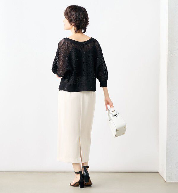 NOLLEY'S「《セットアップ対応》ウォッシャブル麻調タックタイトミディスカート」|タイト|