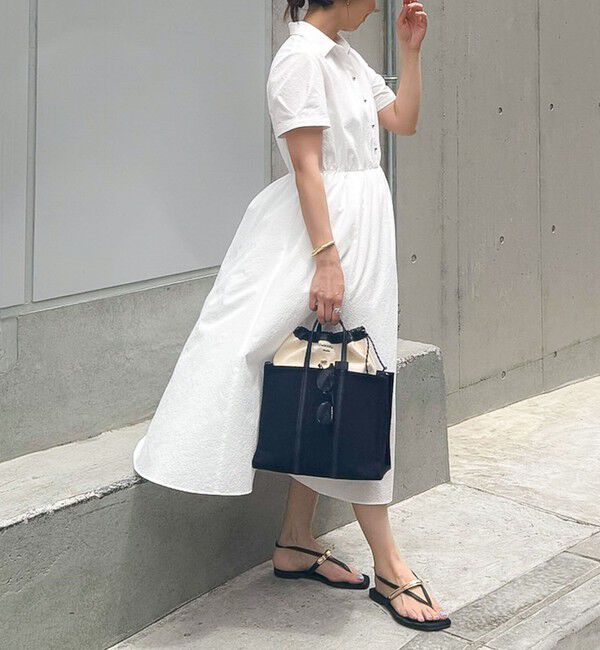 NOLLEY'S sophi「ウォッシャブルサッカーシャツワンピース」|ワンピース|ホワイト