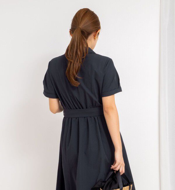 NOLLEY'S sophi「ウォッシャブルサッカーシャツワンピース」|ワンピース|