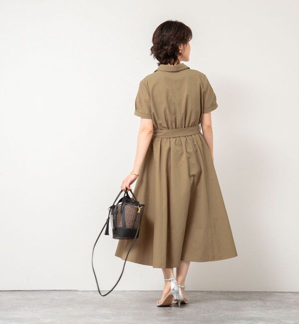 NOLLEY'S sophi「ウォッシャブルサッカーシャツワンピース」|ワンピース|