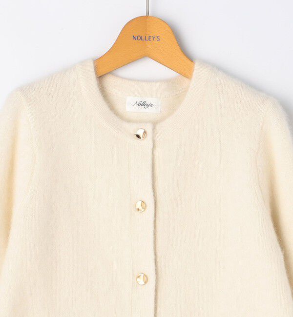 NOLLEY'S「ヘアリークルーネックニットジャケット」|カーディガン|