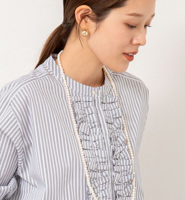 NOLLEY'S「ウォッシャブルフリルコンパクトブラウス」|シャツ・ブラウス|