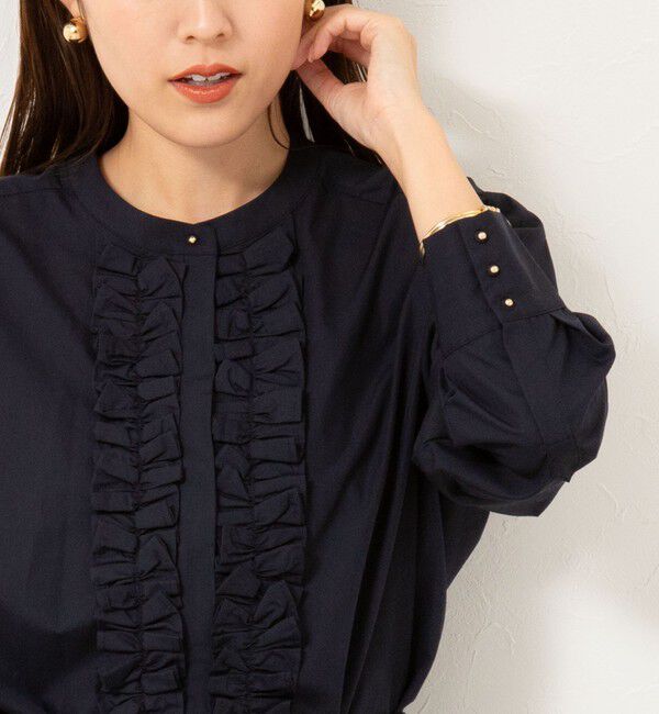 NOLLEY'S「ウォッシャブルフリルコンパクトブラウス」|シャツ・ブラウス|