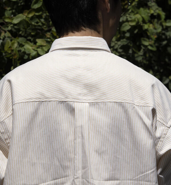 GLOSTER「【GLOSTER/グロスター】オーバーサイズ オックスボタンダウン ストライプシャツ 半袖」|シャツ・ブラウス|