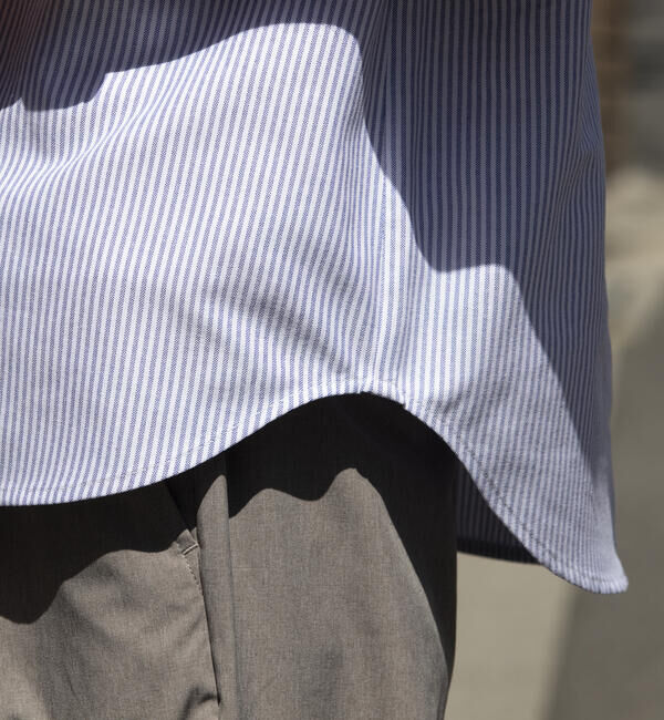 GLOSTER「【GLOSTER/グロスター】オーバーサイズ オックスボタンダウン ストライプシャツ 半袖」|シャツ・ブラウス|