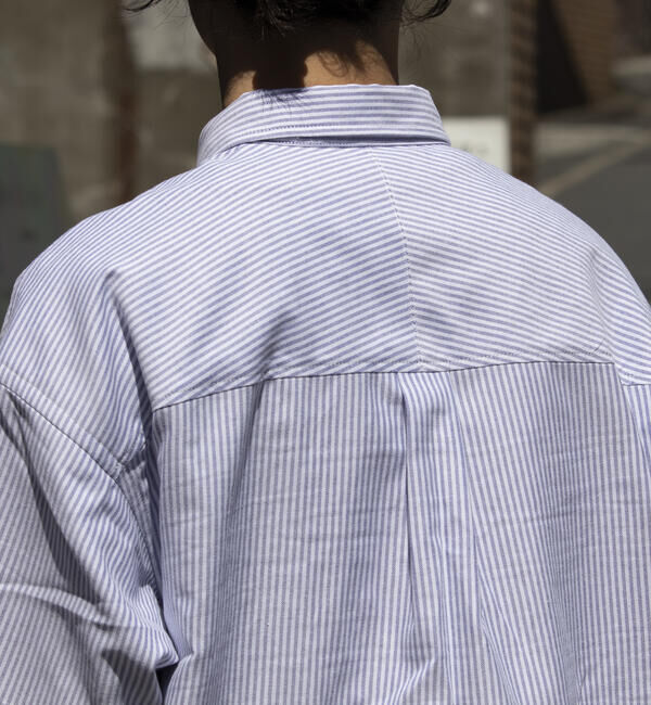 GLOSTER「【GLOSTER/グロスター】オーバーサイズ オックスボタンダウン ストライプシャツ 半袖」|シャツ・ブラウス|