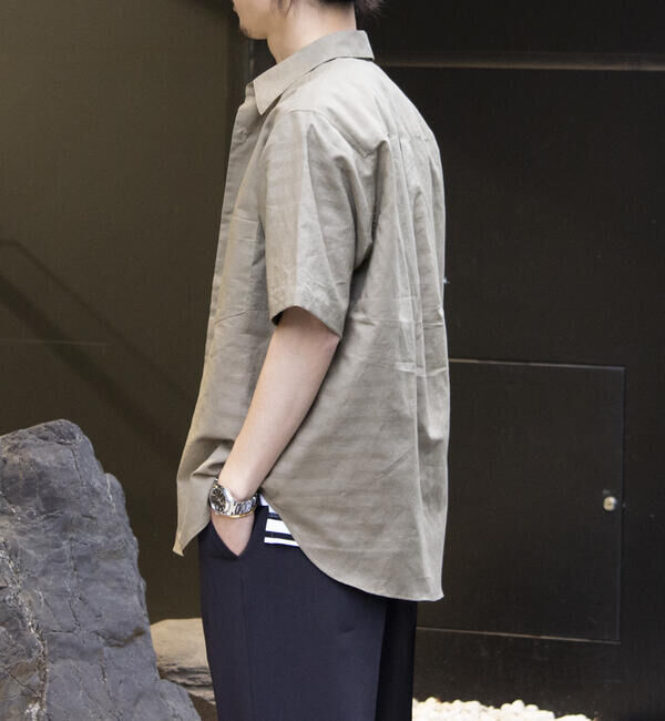 GLOSTER「【GLOSTER/グロスター】コットンリネン 半袖シャツ レギュラーカラー 綿麻」|シャツ・ブラウス|