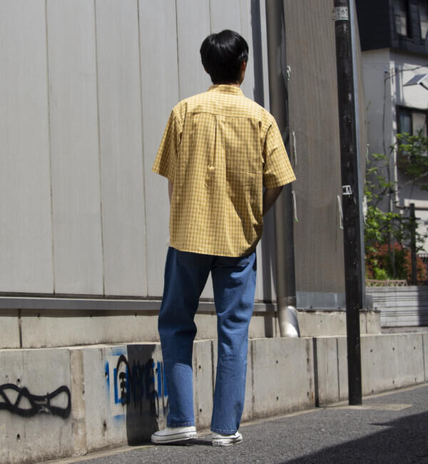 GLOSTER「【GLOSTER/グロスター】チェック半袖シャツ ボタンダウン ワンポイントロゴ刺繍入り」|シャツ・ブラウス|