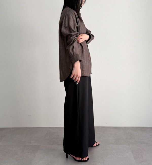 fredy emue「《セットアップ対応》Shiny creapバンドカラーシャツ」|シャツ・ブラウス|