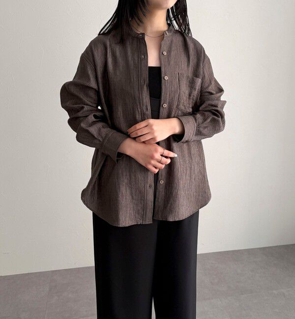 fredy emue「《セットアップ対応》Shiny creapバンドカラーシャツ」|シャツ・ブラウス|