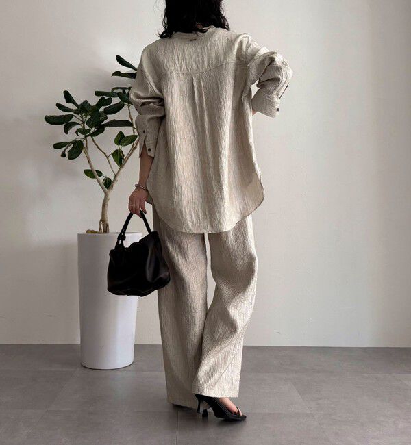 fredy emue「《セットアップ対応》Shiny creapバンドカラーシャツ」|シャツ・ブラウス|