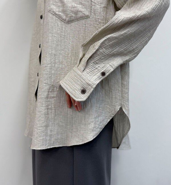 fredy emue「《セットアップ対応》Shiny creapバンドカラーシャツ」|シャツ・ブラウス|