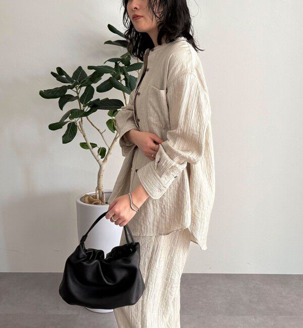 fredy emue「《セットアップ対応》Shiny creapバンドカラーシャツ」|シャツ・ブラウス|