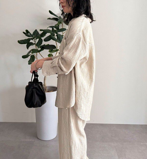 fredy emue「《セットアップ対応》Shiny creapバンドカラーシャツ」|シャツ・ブラウス|