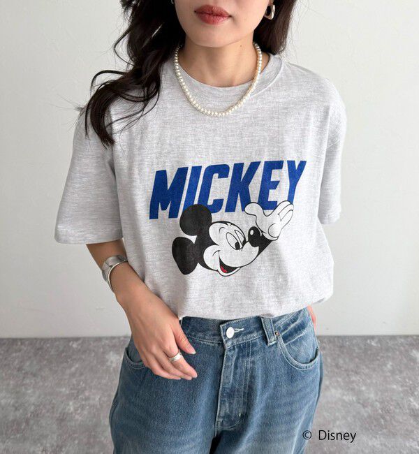 fredy emue「【GOOD ROCK SPEED/グッドロックスピード】Disney Mickey 半袖Tシャツ」|Tシャツ・カットソー|ライトグレー