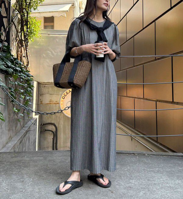 fredy emue「コットンリップルウエストシェイプワンピース」|ワンピース|