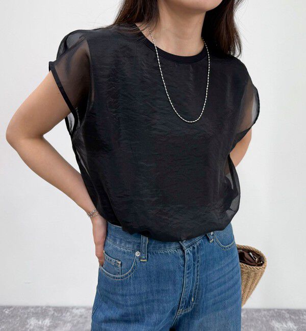 fredy emue「シアーオーガンジーレイヤードノースリーブブラウス」|シャツ・ブラウス|