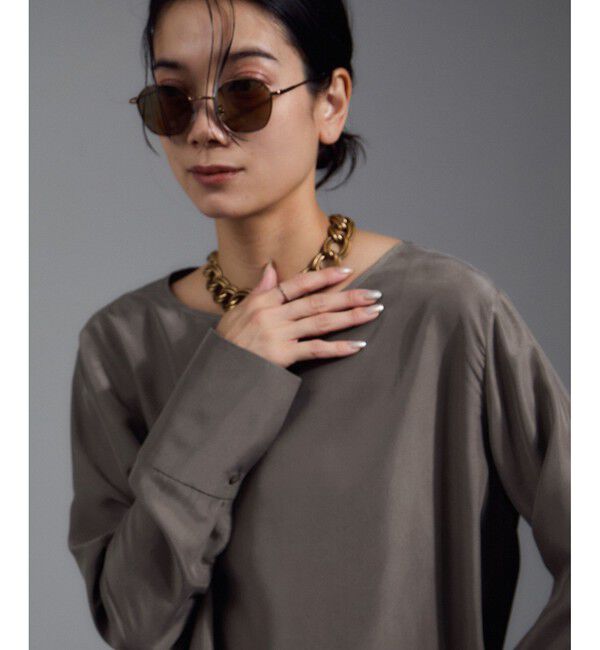 SALON adam et rope'「[25AW]GENTLE SILK ロングスリーブプルオーバー【セットアップ対応・洗える】」|シャツ・ブラウス|