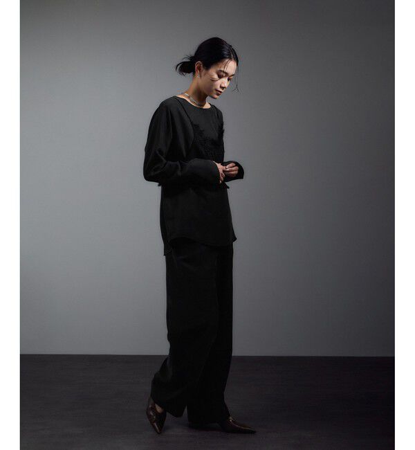 SALON adam et rope'「[25AW]GENTLE SILK ロングスリーブプルオーバー【セットアップ対応・洗える】」|シャツ・ブラウス|