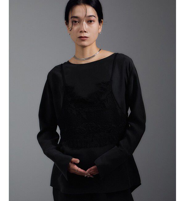 SALON adam et rope'「[25AW]GENTLE SILK ロングスリーブプルオーバー【セットアップ対応・洗える】」|シャツ・ブラウス|