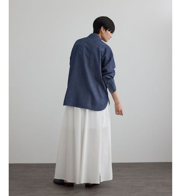 SALON adam et rope'「【WEB限定】フラールボウタイデニムブラウス」|シャツ・ブラウス|