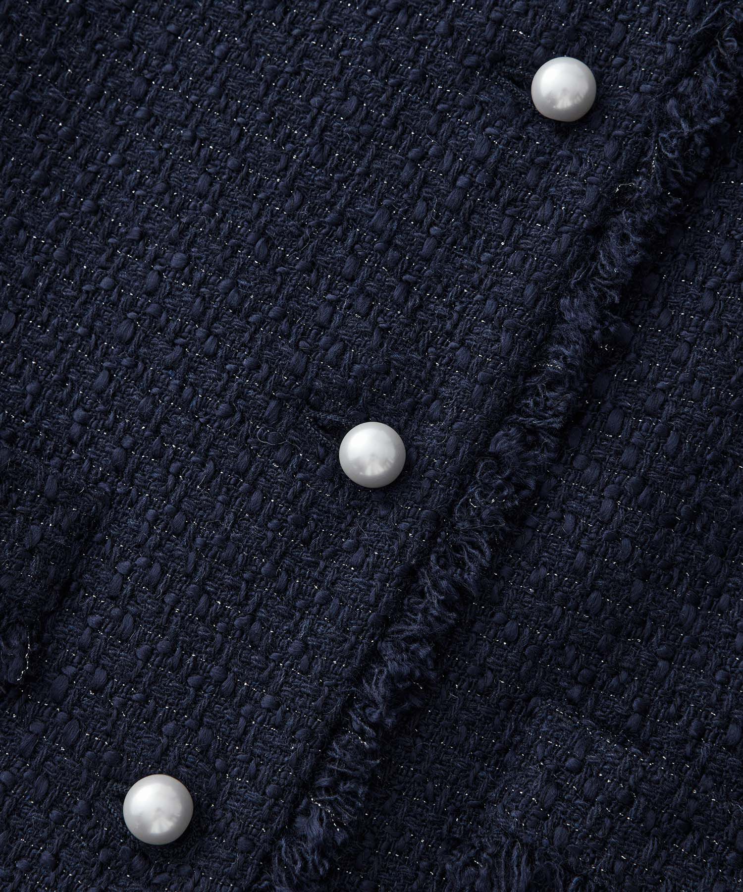 ROPE「ミックスツイード ノーカラージレベスト【セレモニー/通勤対応】」|ベスト・ジレ|