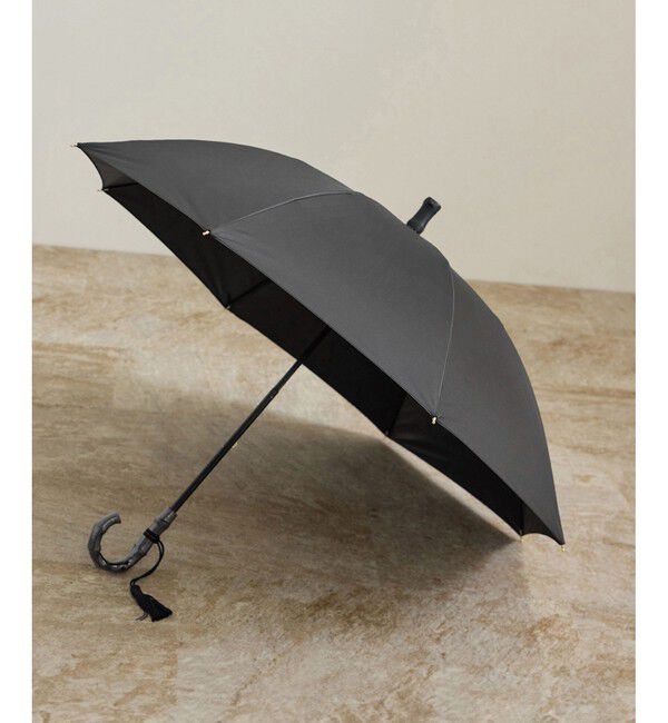 ROPE「【晴雨兼用・高機能】スライド式 ショートバンブーパラソル【UVカット/遮光・遮熱・防水効果】」|傘|