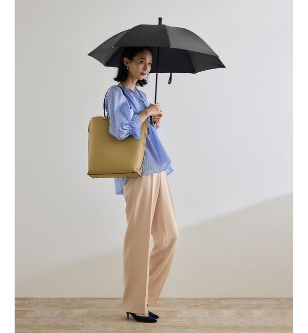 ROPE「【晴雨兼用・高機能】スライド式 ショートバンブーパラソル【UVカット/遮光・遮熱・防水効果】」|傘|