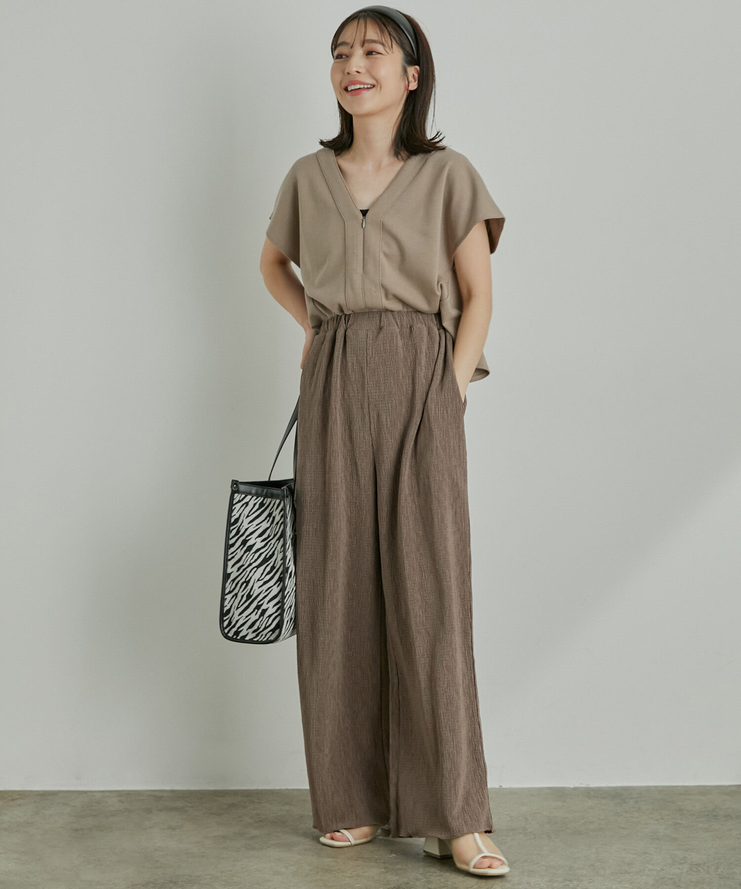 VIS「【美短】ジャージドッキングジャンプスーツ」|オールインワン|