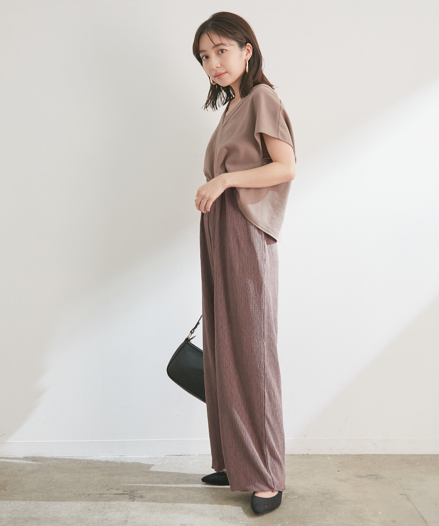 VIS「【美短】ジャージドッキングジャンプスーツ」|オールインワン|