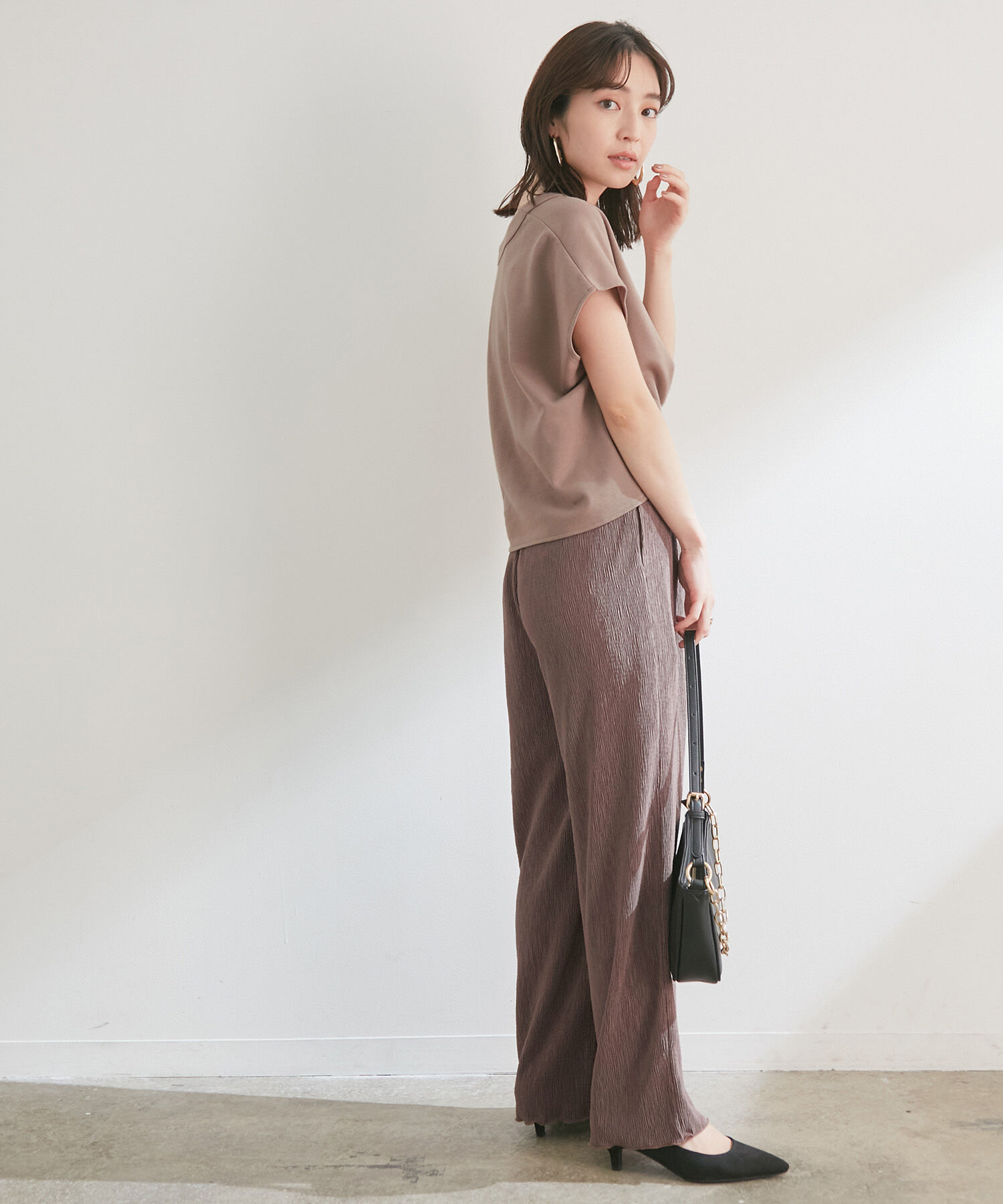 VIS「【美短】ジャージドッキングジャンプスーツ」|オールインワン|