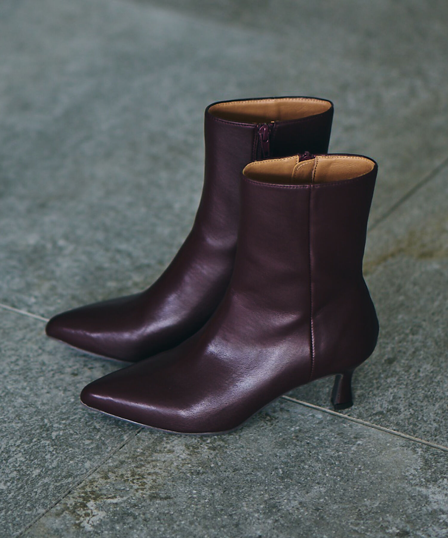 Juze「【生活防水・抗菌防臭】リサイクルレザーポインテッドミドルブーツ【sustainable】」|その他|