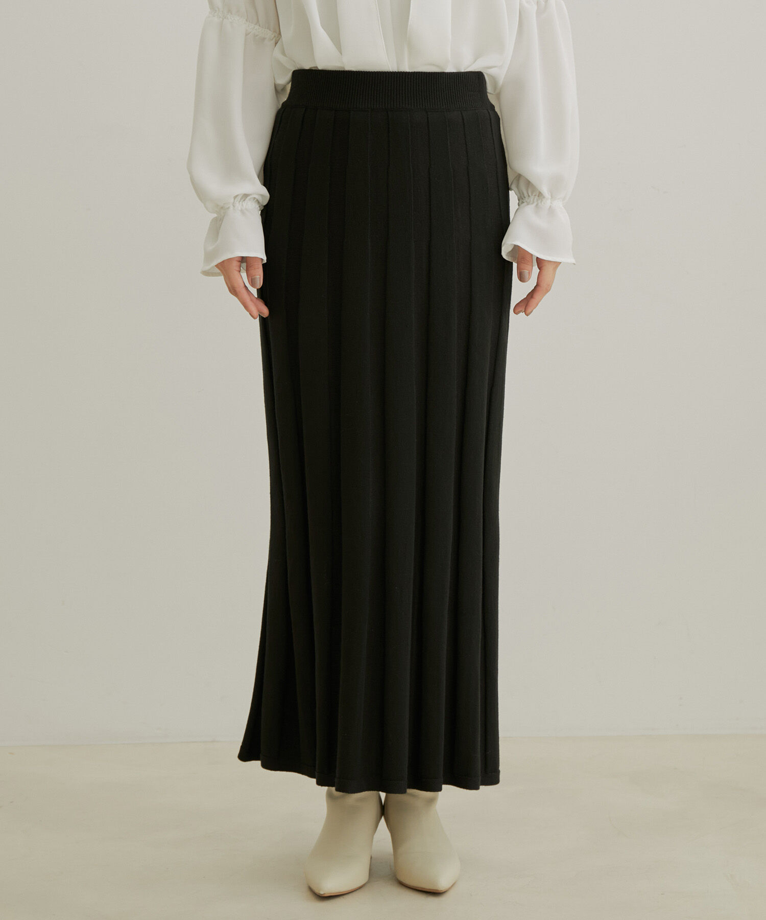 VIS「【セットアップ対応】【洗える】プリーツニットスカート」|スカート|