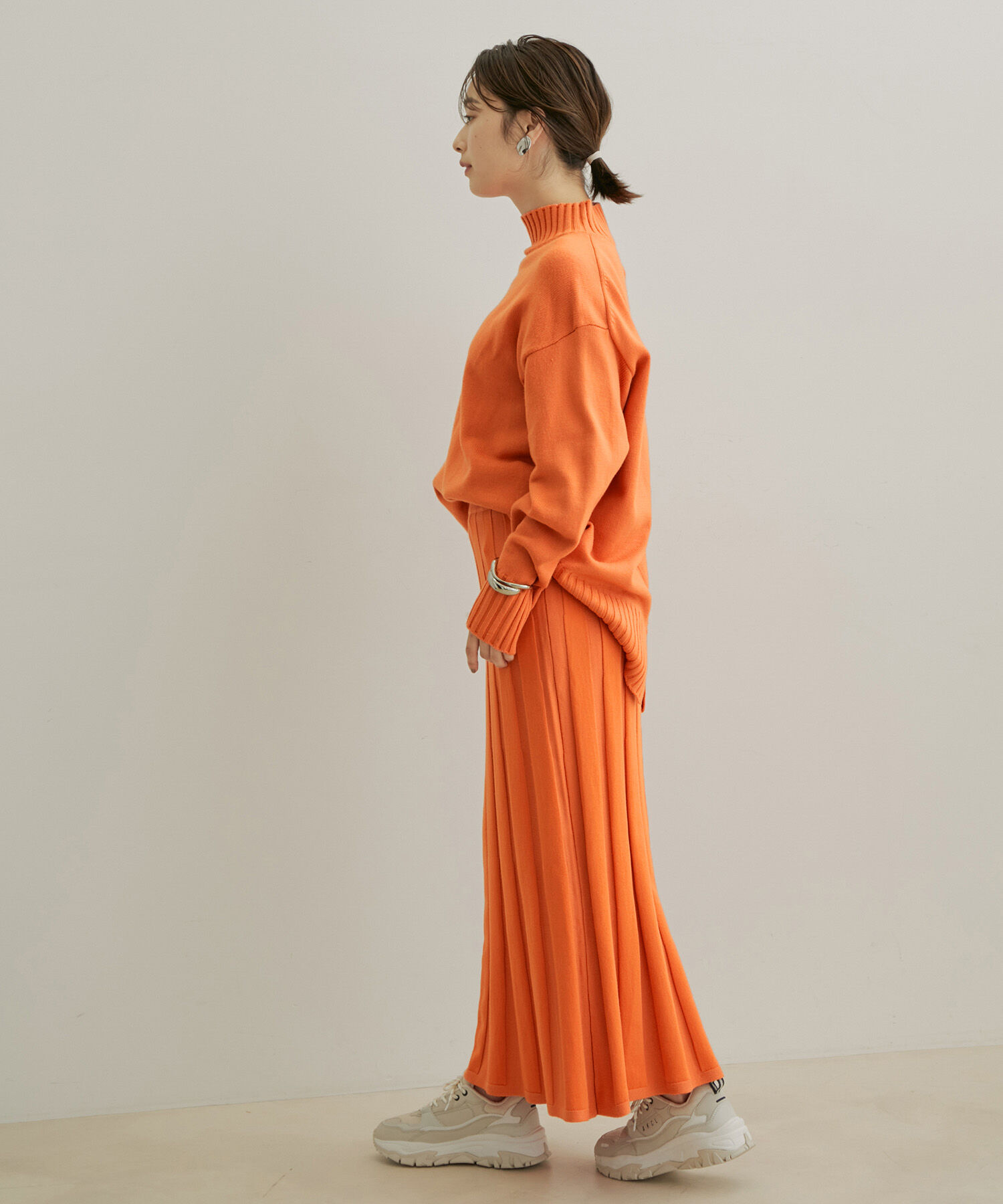 VIS「【セットアップ対応】【洗える】プリーツニットスカート」|スカート|