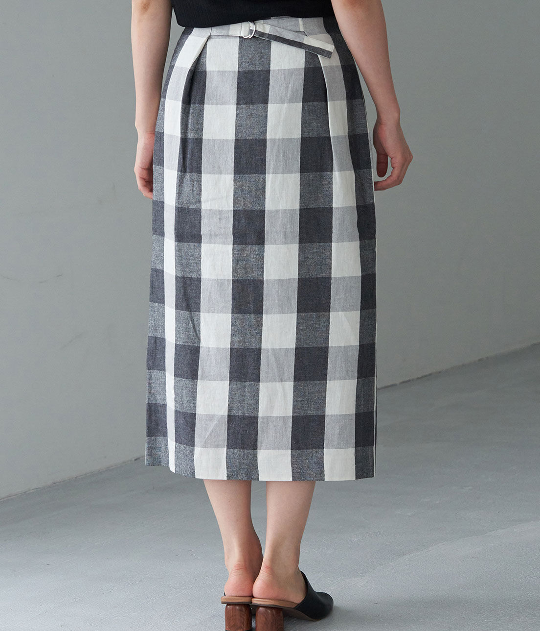 Rope&rsquo;Picnic「リネン混ビッグチェックアイラインスカート」|スカート|