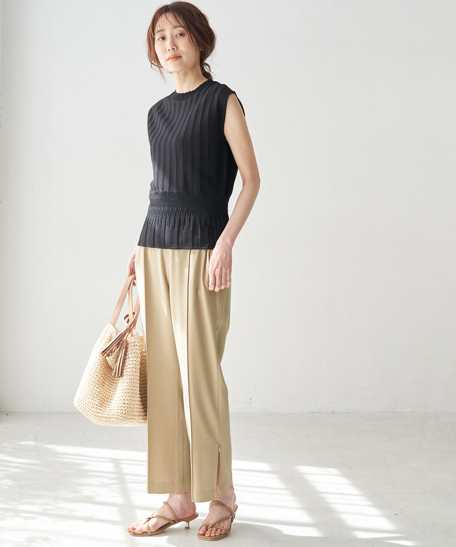 Rope&rsquo;Picnic「【ラク美】サイドジップピンタックパンツ」|その他|