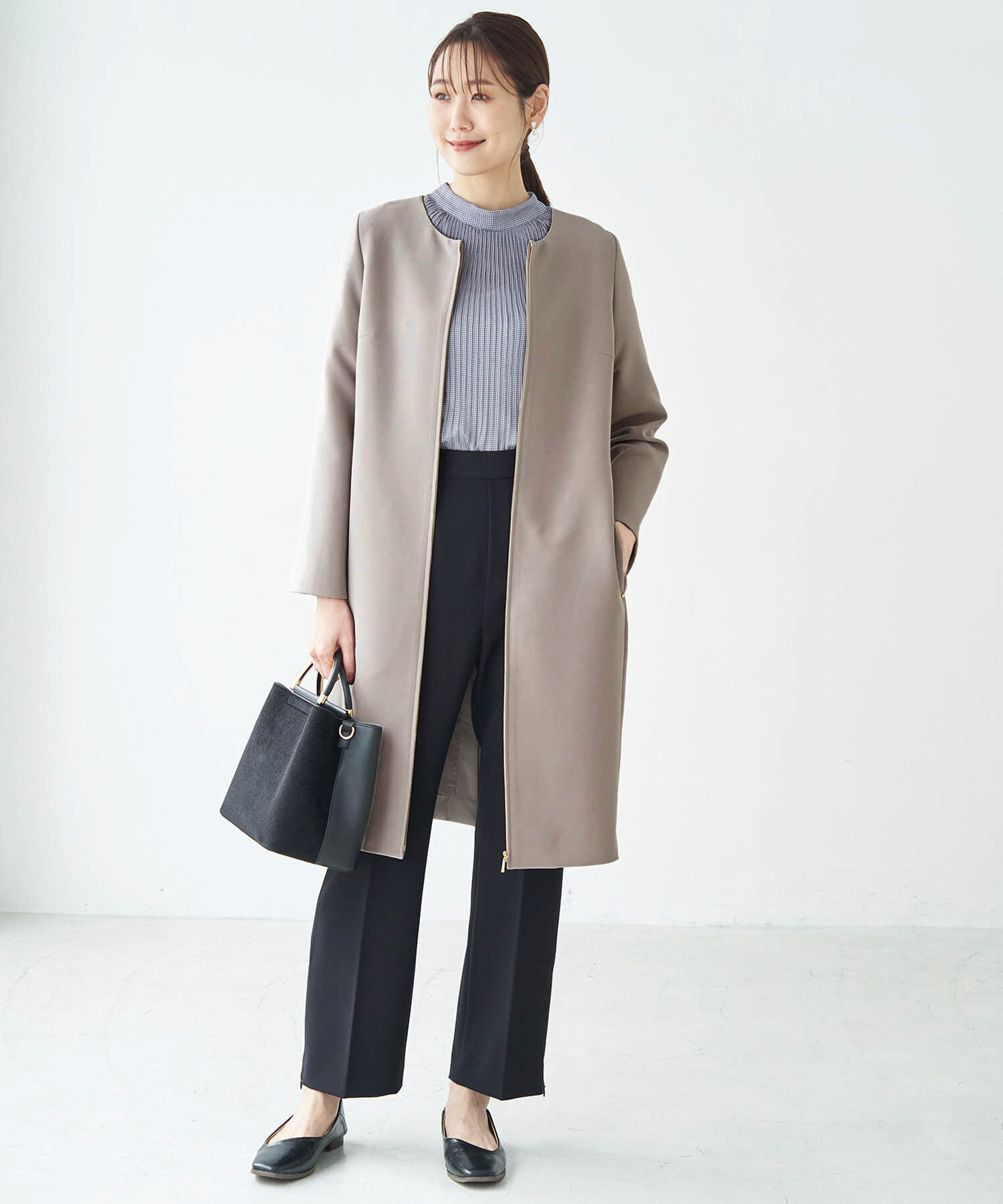 Rope&rsquo;Picnic「【360&deg;ウルトラストレッチ】ノーカラーコート」|その他|