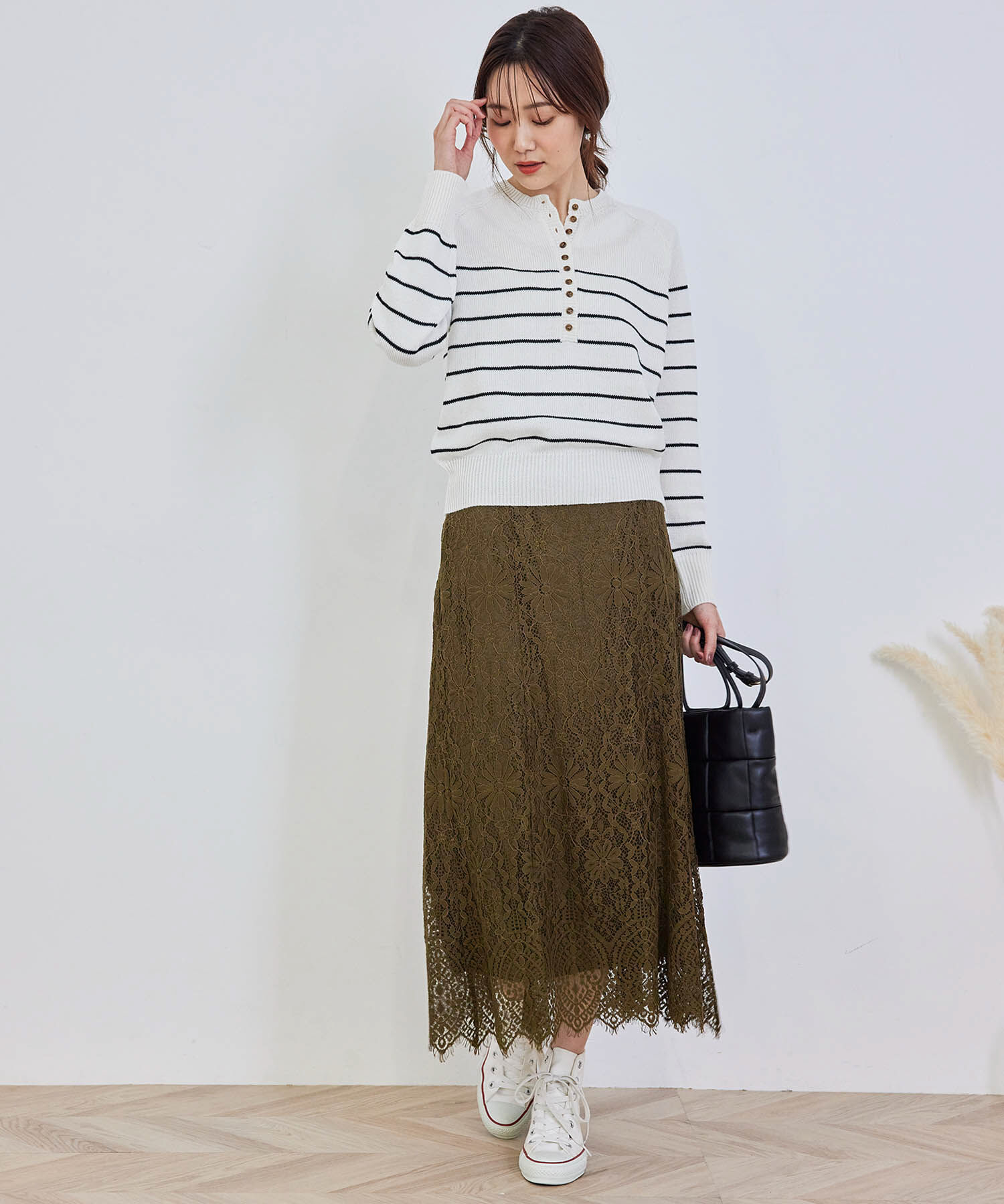 Rope&rsquo;Picnic「ハイウエストレーススカート」|スカート|