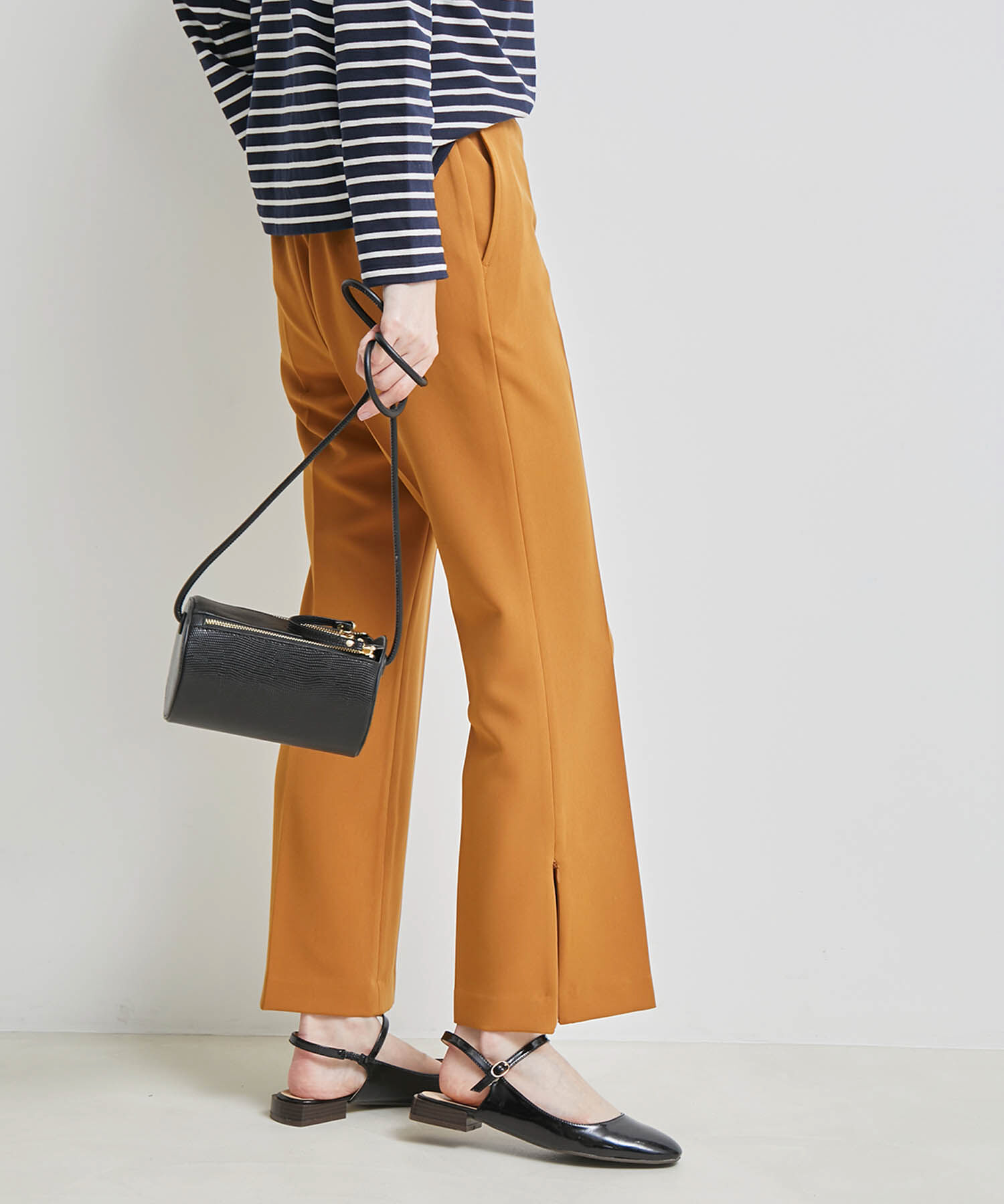 Rope&rsquo;Picnic「【ラク美】ファスナースリットカラーパンツ」|その他|カラシ(86)