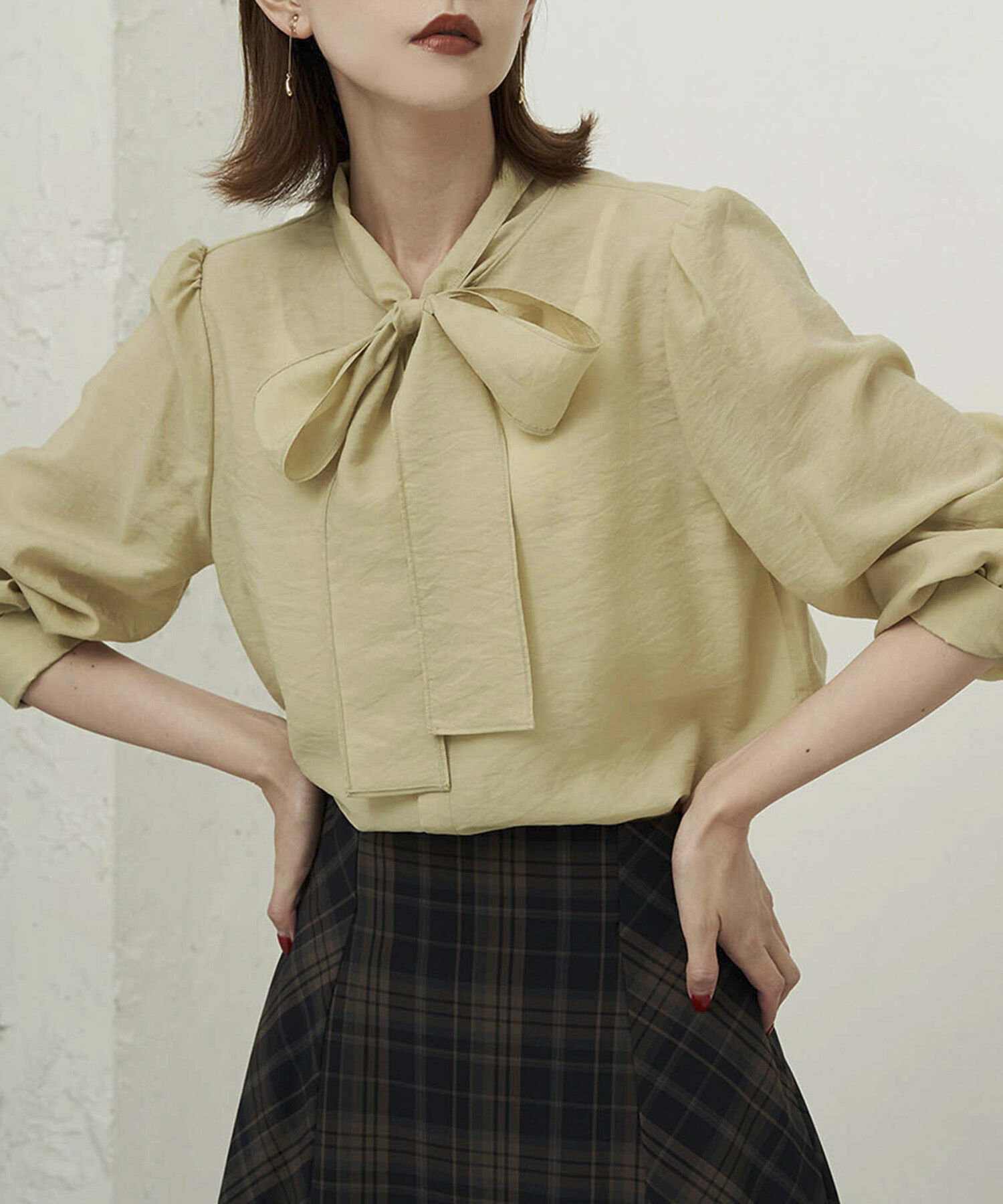 Rope&rsquo;Picnic「シアーボウタイブラウス」|シャツ・ブラウス|イエロー(80)