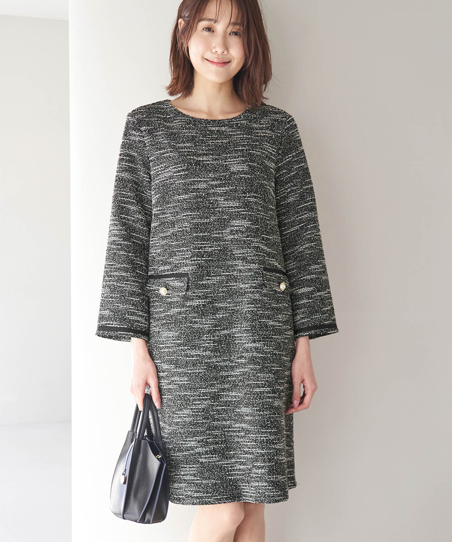 Rope&rsquo;Picnic「ツイードワンピース」|ワンピース|ブラック(01)