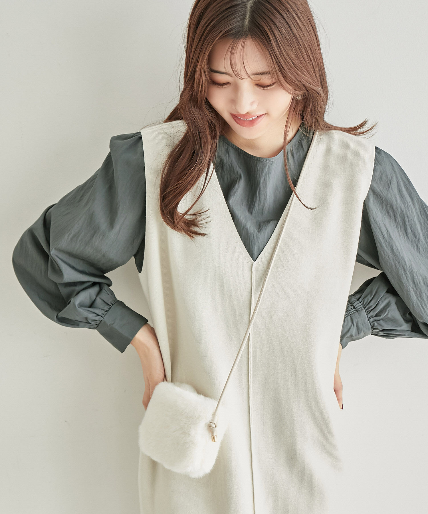 Rope&rsquo;Picnic「【一部店舗限定】袖ボリュームブラウス/2WAY」|シャツ・ブラウス|チャコール(06)