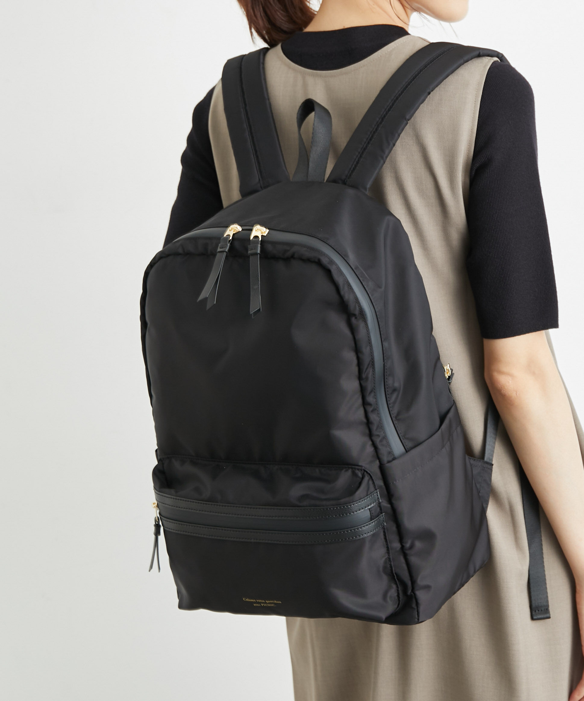 ROPE PICNIC PASSAGE「【TEMPERATE/テンパレイト別注】A4サイズ対応/撥水スクエアリュック 20L」|リュック|ブラック(01)